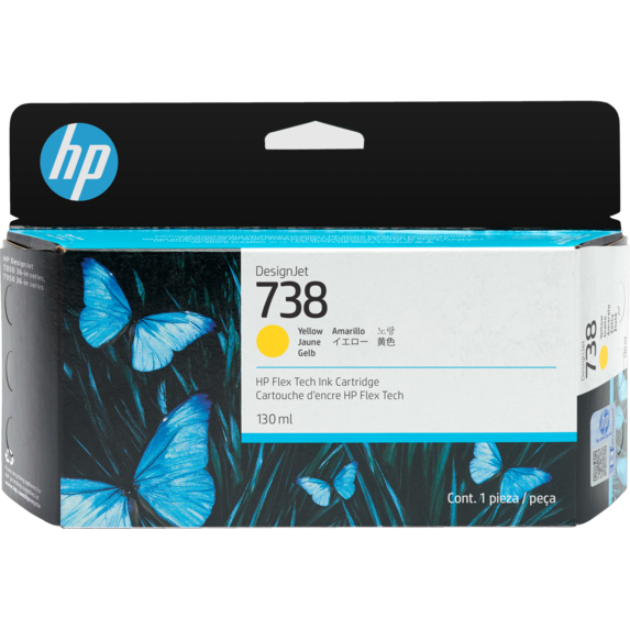 HP 738 Yellow 130ml DesignJet Ink Cartridge