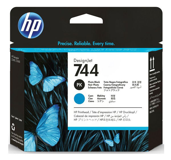 HP 744 Photo Black and Cyan DesignJet Printhead