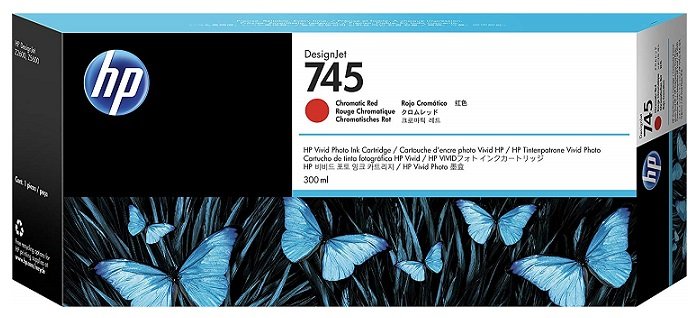 HP 745 Chromatic Red 300ml DesignJet Ink Cartridge