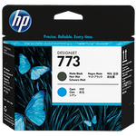 HP 773 Matte Black and Cyan DesignJet Printhead