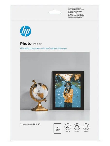 HP 9RR55A Advanced Glossy A4 180gsm Photo Paper - 20 sheets