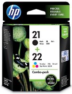 HP 21 Black and 22 Tri-colour Ink Cartridge Combo Pack