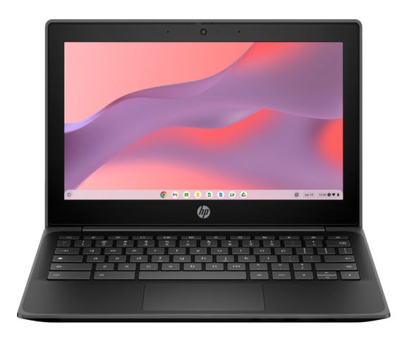 HP Fortis G10 Chromebook 11 Inch Intel N200 3.7GHz 8GB RAM 64GB eMMC Touchscreen Laptop with ChromeOS - Jet Black