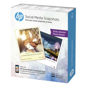 HP Social Media SnapShots Soft-Gloss 4x5 110gsm Adhesive Photo Paper - 25 Sheets