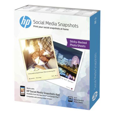 HP Social Media SnapShots Soft-Gloss 4x5 110gsm Adhesive Photo Paper - 25 Sheets