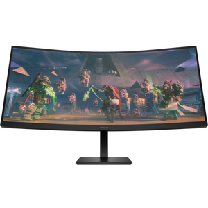 HP OMEN 34 Inch 3440 x 1440 1ms 165Hz VA Curved Gaming Monitor with Speakers - HDMI, DisplayPort