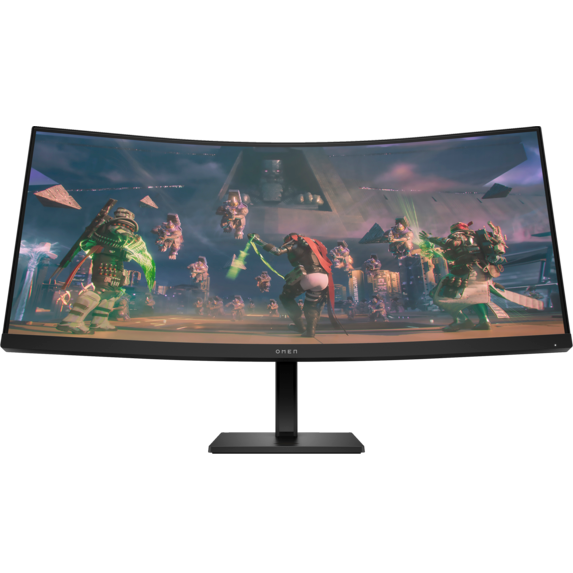 HP OMEN 34 Inch 3440 x 1440 1ms 165Hz VA Curved Gaming Monitor with Speakers - HDMI, DisplayPort