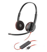 HP Poly Blackwire 3220 UC USB-C On Ear Wired Stereo Headset +USB-C/A Adapter - Skype for Business