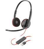 HP Poly Blackwire 3220 USB-A On Ear Wired Stereo Headset