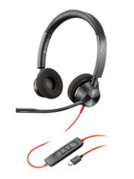 HP Poly Blackwire 3320 UC USB-C On Ear Wired Stereo Headset with Noise Cancelling