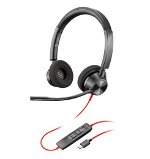 HP Poly Blackwire 3320 UC USB-C On Ear Wired Stereo Headset with USB-C/A Adapter - Microsoft Teams Certified