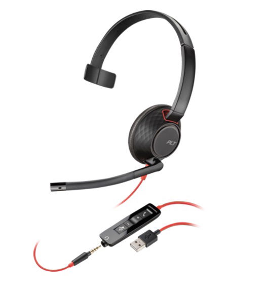 HP Poly Blackwire 5210 USB-A On Ear Wired Mono Headset - Microsoft Teams and Zoom Certified