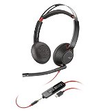 HP Poly Blackwire 5220 USB Overhead Wired Stereo Headset - Black