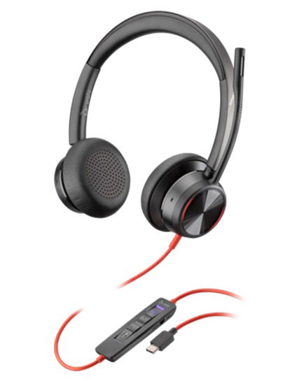 HP Poly Blackwire 8225 UC USB-C On Ear Wired Stereo Headset - Microsoft Teams Certified