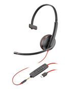 HP Poly Blackwire C3215 USB-C On Ear Wired Mono Headset +Carry Case - Skype for Business