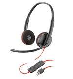 HP Poly Blackwire C3220 UC USB-A On Ear Wired Stereo Headset - Skype for Business