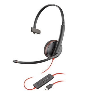 HP Poly Blackwire 3210 USB-C On Ear Wired Mono Headset with Noise Cancelling