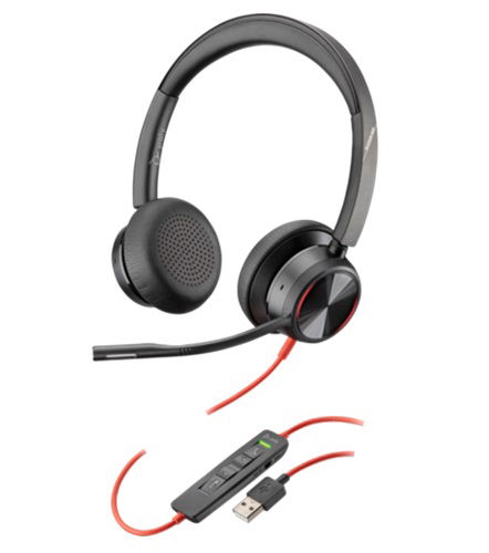 HP Poly Blackwire 8225 UC USB-A On Ear Wired Stereo Headset