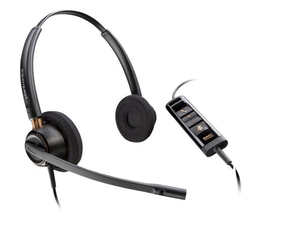 HP Poly EncorePro 525 UC USB-A/C On Ear Wired Stereo Headset - Microsoft Teams Certified