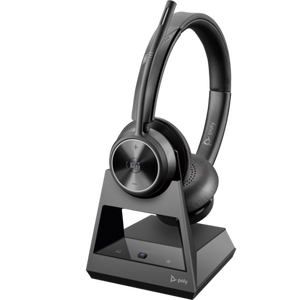 HP Poly Savi 7320-M DECT On Ear Wireless Stereo Headset with Noise Cancelling and Base Station - Certified for MS Teams