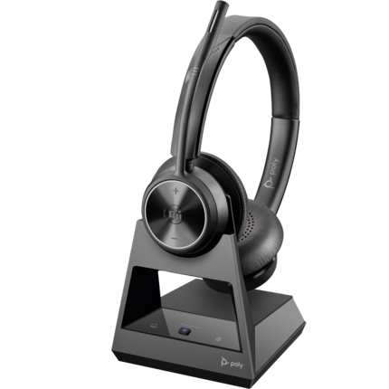 HP Poly Savi 7320-M DECT On Ear Wireless Stereo Headset with Noise Cancelling and Base Station - Certified for MS Teams