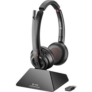 HP Poly Savi 8220 UC DECT On Ear Wireless Stereo Headset with Noise Cancelling and Base Station - Certified for MS Teams