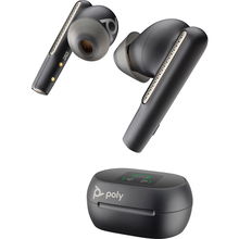 view HP Poly Voyager Free 60 Plus Bluetooth Wireless Stereo UC Earbuds with Noise Cancelling, BT700 USB-A Adapter, Touchscreen Charge Case - Carbon Black