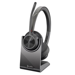 HP Poly Voyager 4320 UC USB-A On Ear Wireless Stereo Headset with Charging Stand - Microsoft Teams Certified