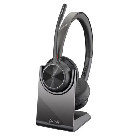 HP Poly Voyager 4320 USB-A On Ear Wireless Stereo Headset with Charging Stand - Microsoft Teams Certified