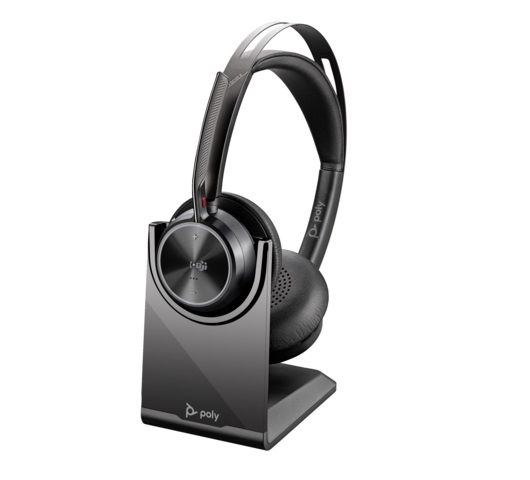 HP Poly Voyager Focus 2 USB-A On Ear Wireless Stereo Headset with Charge Stand - Microsoft Teams Certified