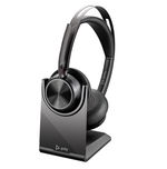 HP Poly Voyager Focus 2 USB-C On Ear Wireless Stereo Headset with Charge Stand - Black