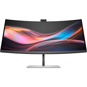 HP Series 7 Pro 734pm 34 Inch 3440 x 1440 5ms 120Hz IPS Black Curved Monitor with Speakers, Webcam & USB Hub - HDMI, DisplayPort, Thunderbolt