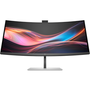 HP Series 7 Pro 734pm 34 Inch 3440 x 1440 5ms 120Hz IPS Black Curved Monitor with Speakers, Webcam & USB Hub - HDMI, DisplayPort, USB-C, Thunderbolt