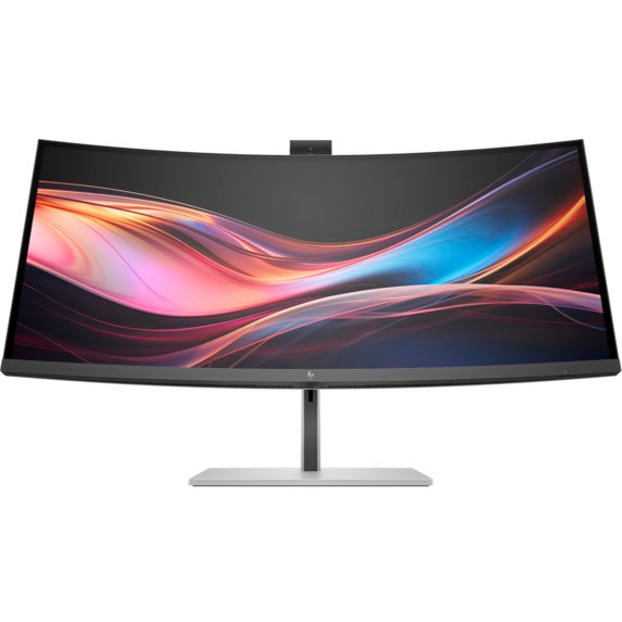 HP Series 7 Pro 734pm 34 Inch 3440 x 1440 5ms 120Hz IPS Black Curved Monitor with Speakers, Webcam & USB Hub - HDMI, DisplayPort, USB-C, Thunderbolt