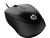 HP 1000 USB Wired Ambidextrous Mouse - Black