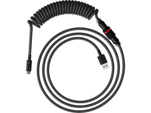 HyperX 5-Pin Aviator Connector USB-C to USB-A Coiled Cable - Grey/Black