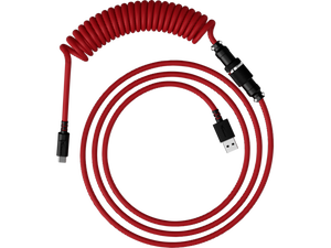 HyperX 5-Pin Aviator Connector USB-C to USB-A Coiled Cable - Red/Black