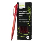 Icon 1.0mm Ballpoint Retractable Pens Red - 10 Pack