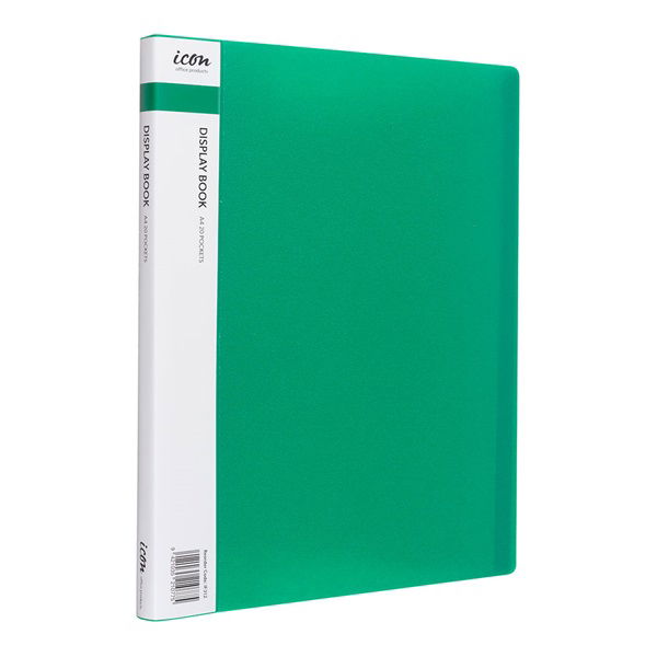 Icon A4 Display Book Green - 20 Pocket