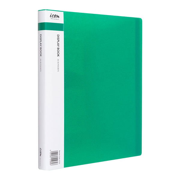 Icon A4 Display Book Green - 40 Pocket