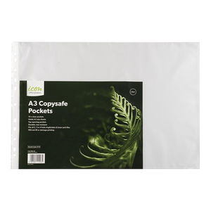 Icon A3 Landscape Copysafe Pockets Clear - 10 Pack