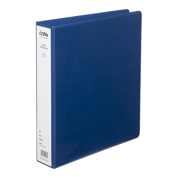 Icon A4 2D 38mm Insert Binder - Navy Blue