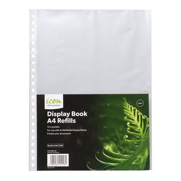 Icon A4 Display Book Refills - 10 Pack