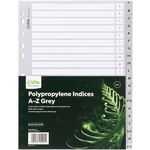 Icon A4 Polypropylene A-Z Indices - Grey