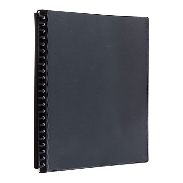 Icon A4 Refillable Display Book Black with Clear Cover - 20 Pocket