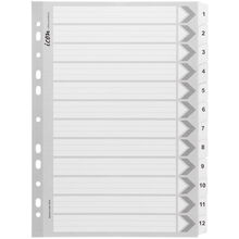 view Icon A4 Reinforced Cardboard Indices Black and White - 12 Tabs