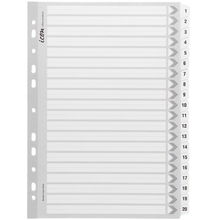 view Icon A4 Reinforced Cardboard Indices Black and White - 20 Tabs