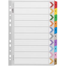 view Icon A4 Reinforced Cardboard Indices Coloured - 10 Tabs