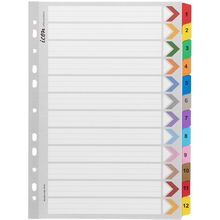 view Icon A4 Reinforced Cardboard Indices Coloured - 12 Tabs