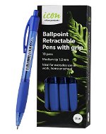 Icon Blue Retractable Ballpoint Pen with Grip